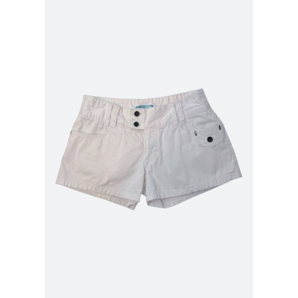 Billabong Low Rise White Cotton Shorts Double Button Pockets Y2K Juniors Size 1